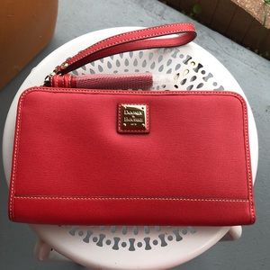 Dooney and Bourke Alice Wristlet Clutch in Saffiano Leather (Red)